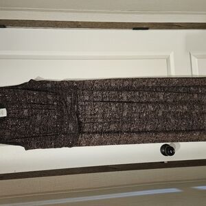 NWT Enfocus Women Long Elegent Black & Gold Glitter Dress. Size 16W